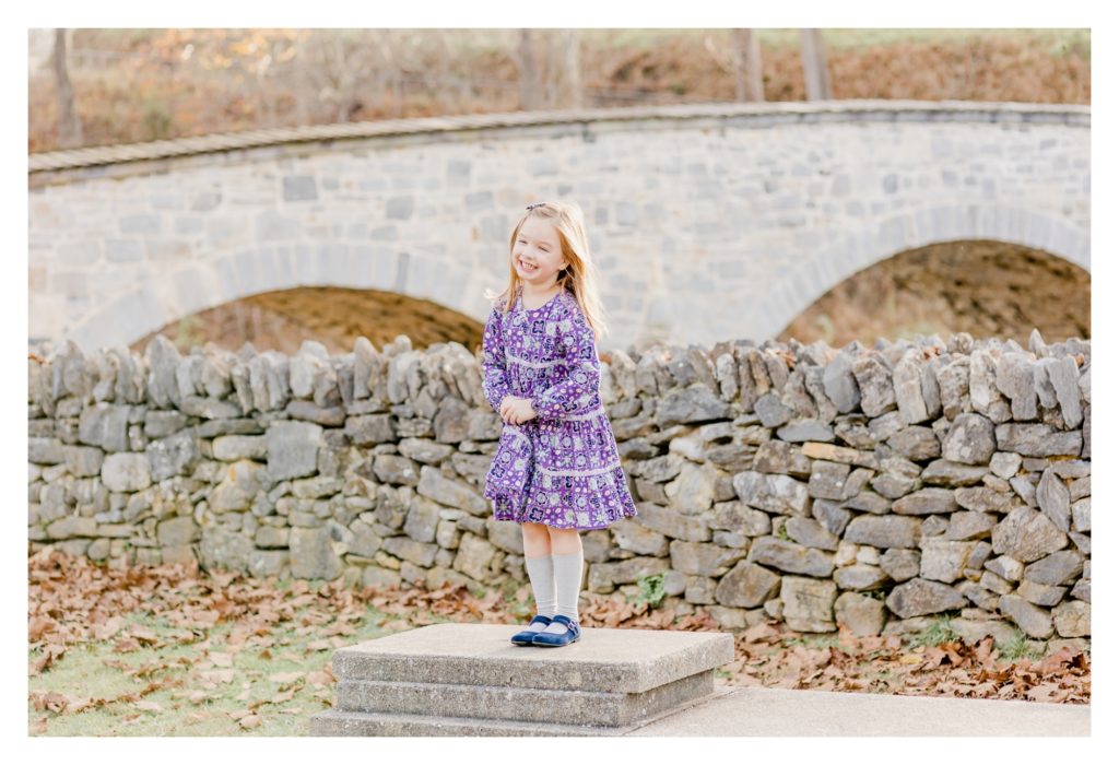 Fall Family/Lifestyle Photography Antietam MD - photo shoot little girl at Burnside Bridge at Antietam Battlefield