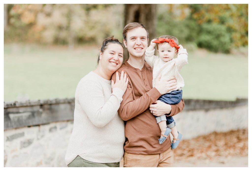 Fall Family Photos Antietam Maryland - couple smiling with baby girl