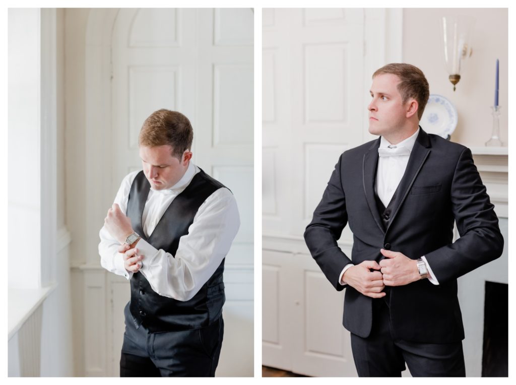Elegant Springfield Manor Wedding Photography - groom getting ready