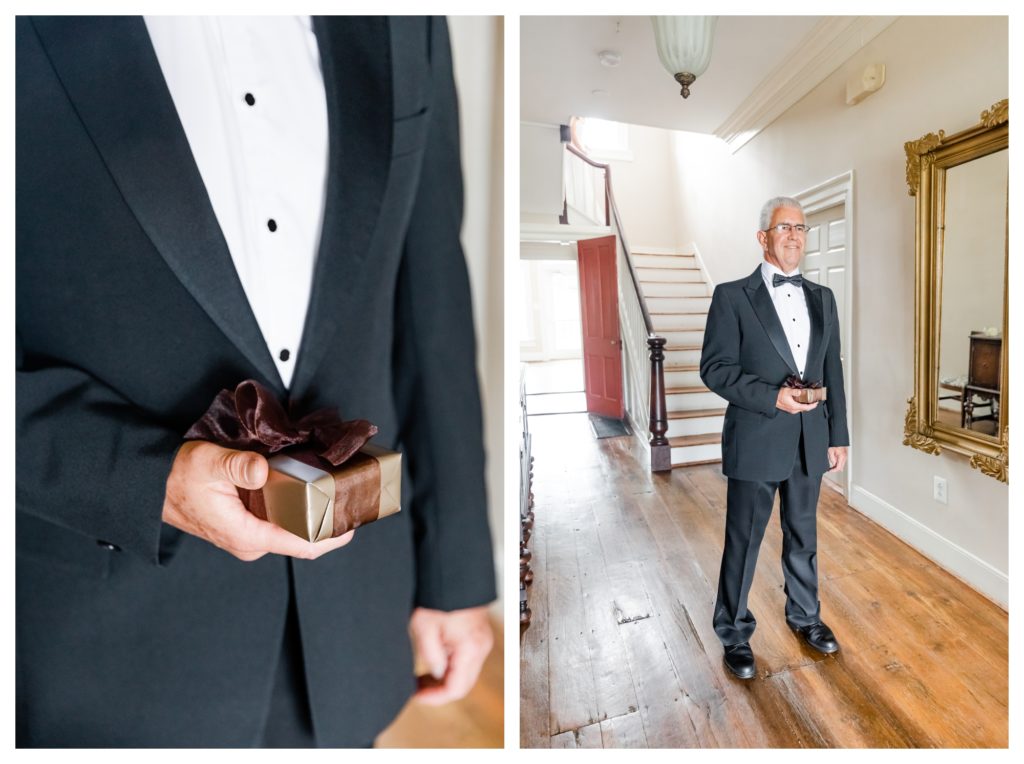 Elegant Springfield Manor Wedding Photography - father waiting to see bride