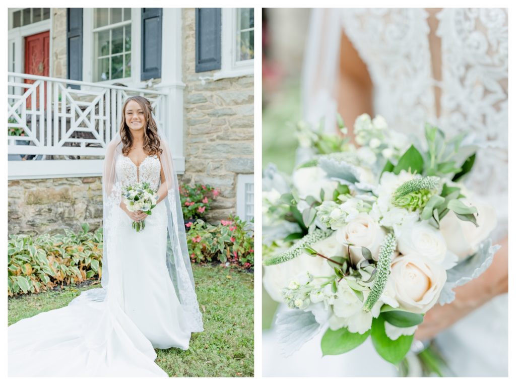 Elegant Springfield Manor Wedding Photography - bride and her bouquet