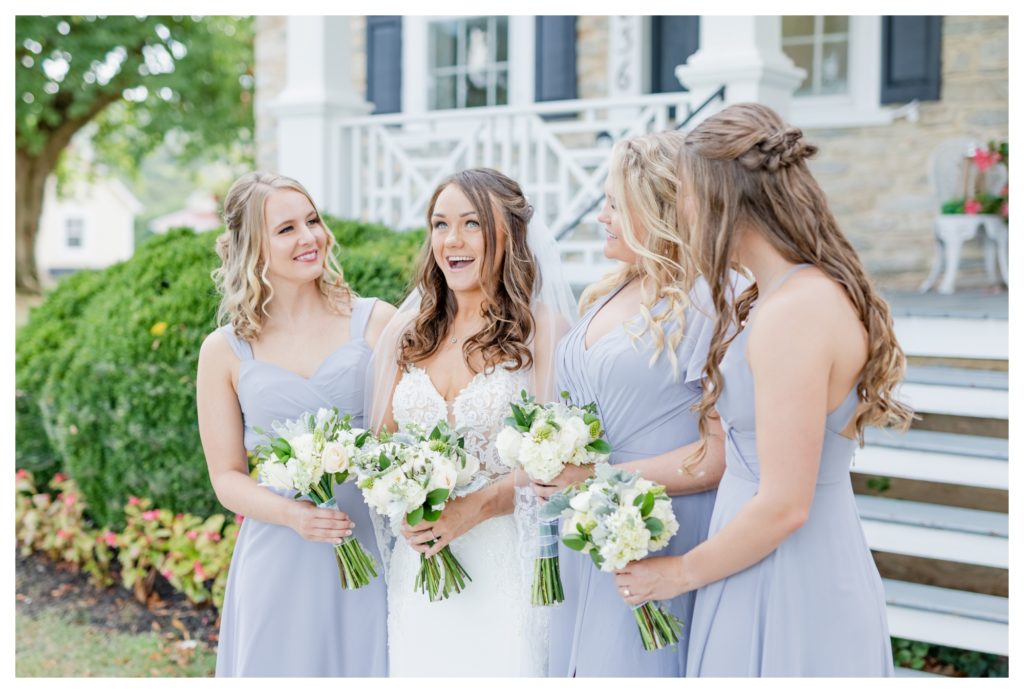 Elegant Springfield Manor Wedding Photography - bride laughing with friends
