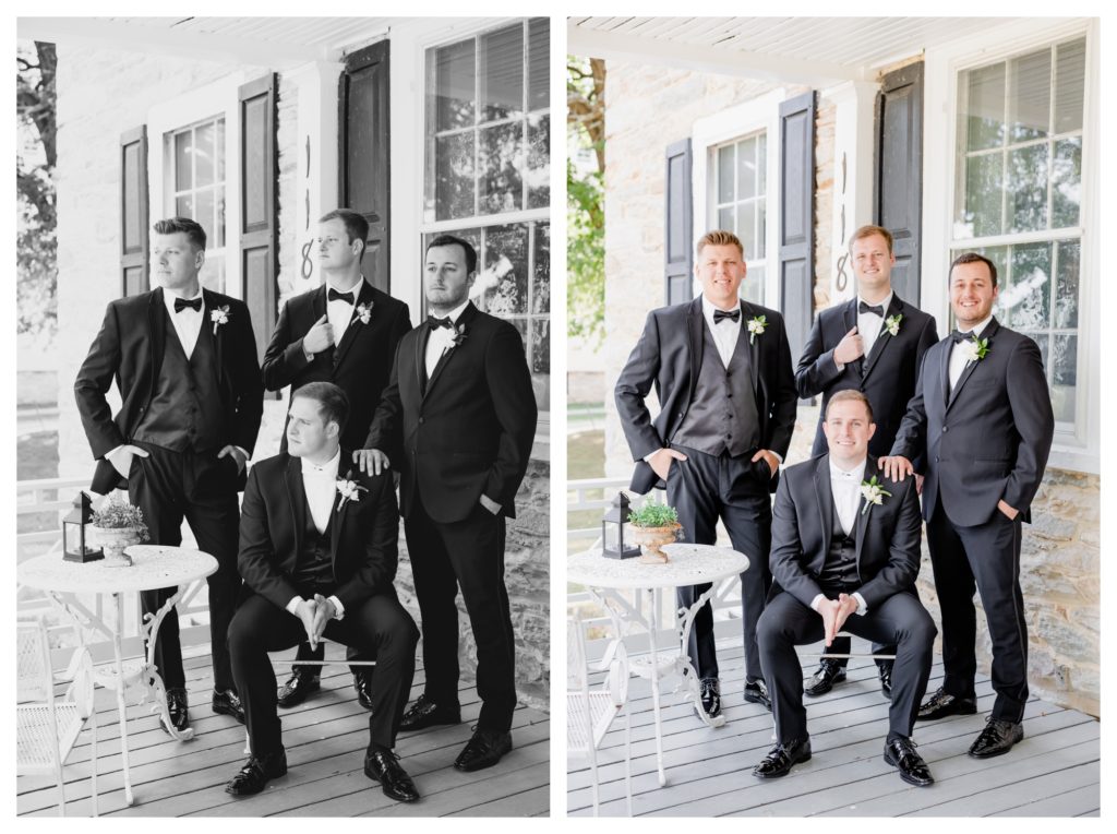 Elegant Springfield Manor Wedding Photography - groomsmen portraits