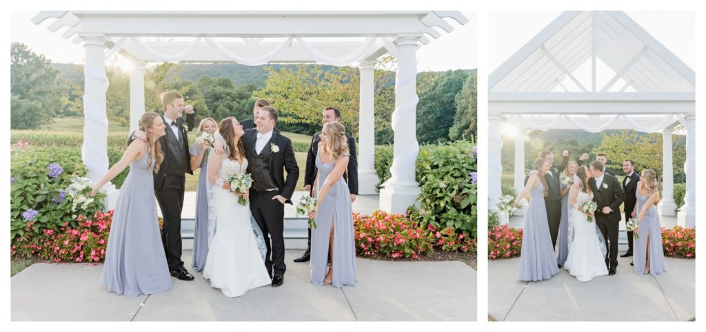 Elegant Springfield Manor Wedding Photography - wedding party at gazebo