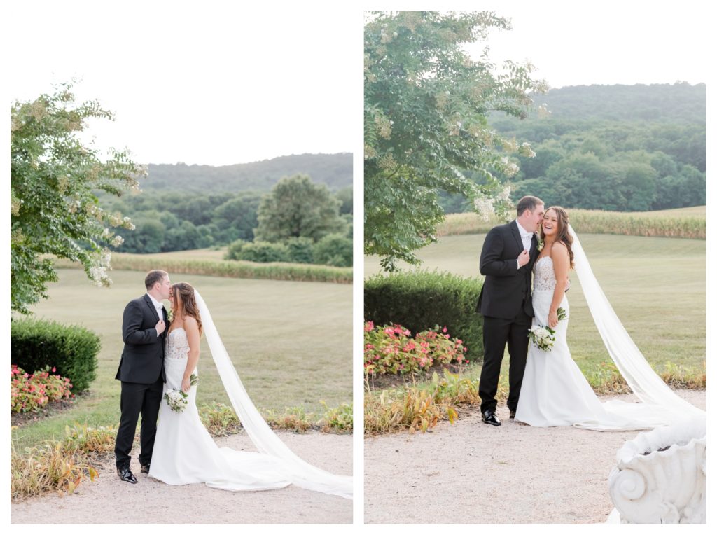 Elegant Springfield Manor Wedding Photography - bride and groom joyful portraits