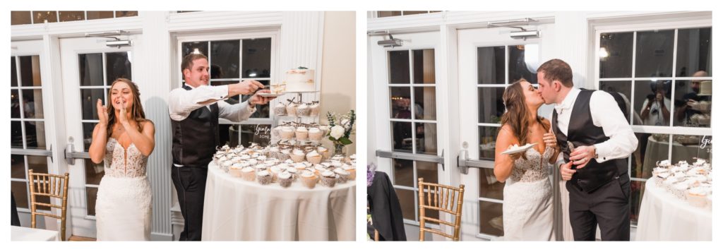 Elegant Springfield Manor Wedding Photography - cake cutting